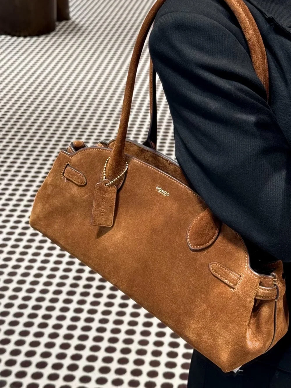Coach Suede Shoulder Bag in Brown